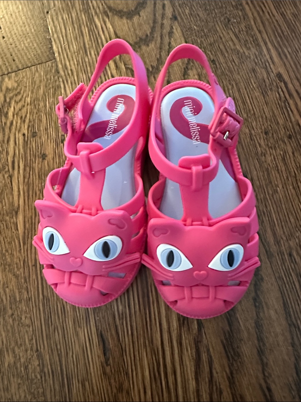 Brand new Mini Melissa Hot Pink Cat Jelly Slingback Sandals